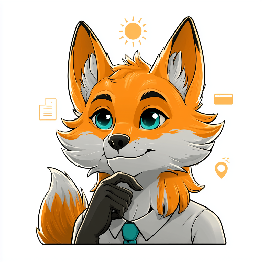 Friendly fox mascot representing the Chair role