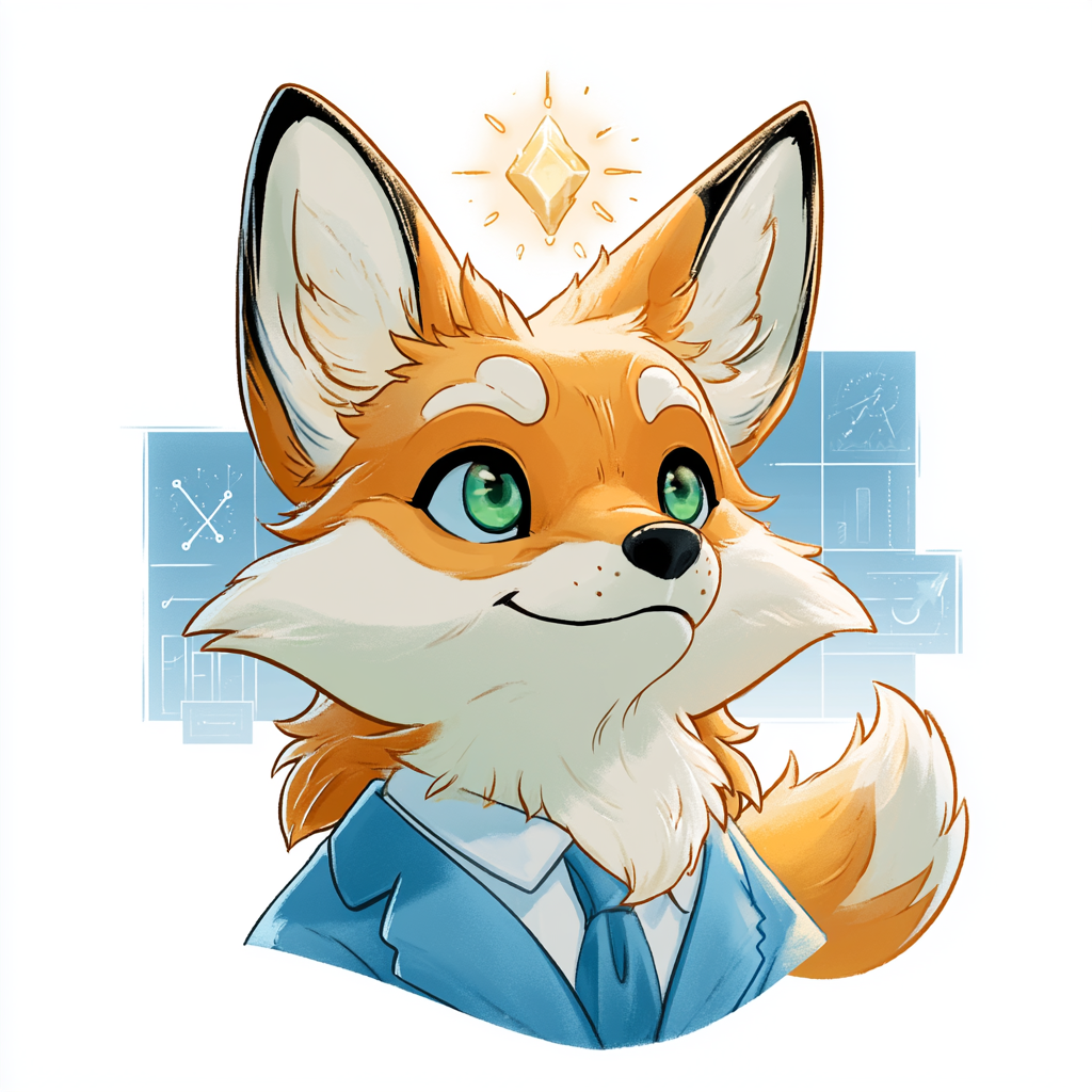 Friendly fox mascot representing the Treasurer role